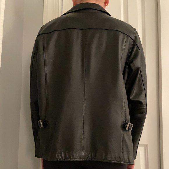 Eddie Bauer Black Leather Jacket Vintage Womens Medium Genuine Leather - Picture 8 of 8